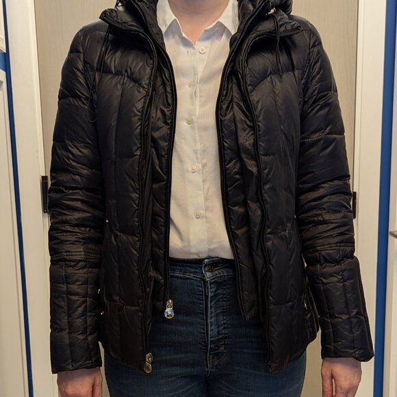 Laundry Brand Black Puffer Coat, Size S, EUC - Picture 1 of 7